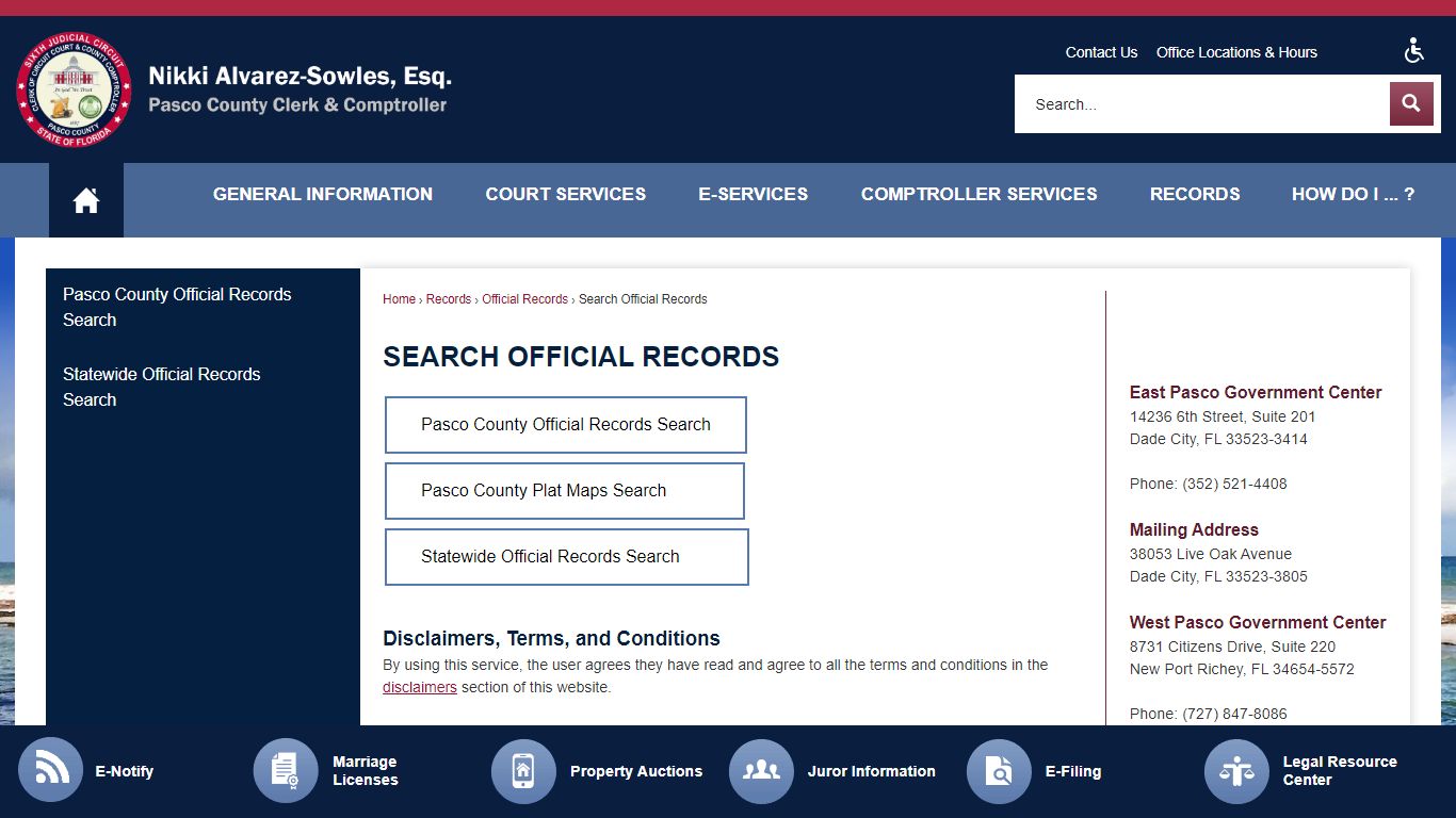 Search Official Records | Pasco County Clerk, FL