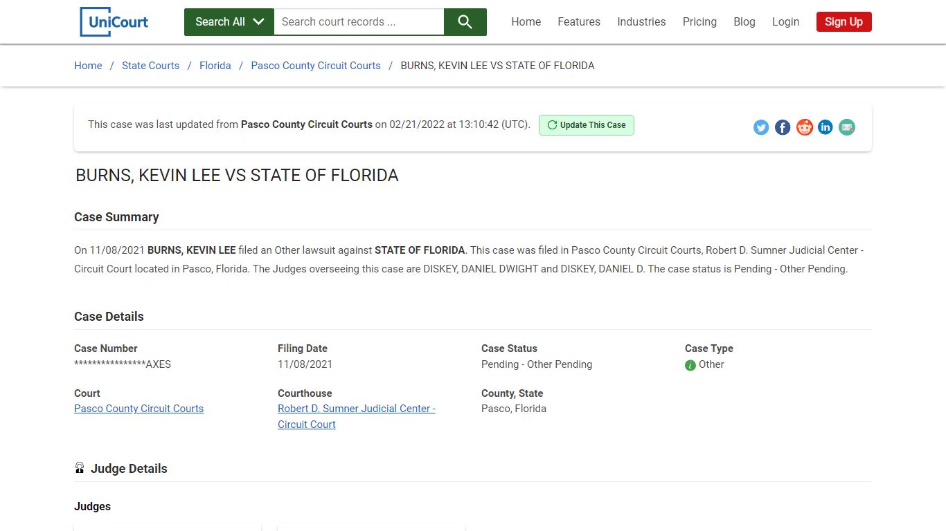 BURNS, KEVIN LEE VS STATE OF FLORIDA | Court Records ...